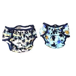 THIRSTIES Size 2 Cloth Diaper Covers 9-36 months 18-40 lbs Adjustable Ocean Sea